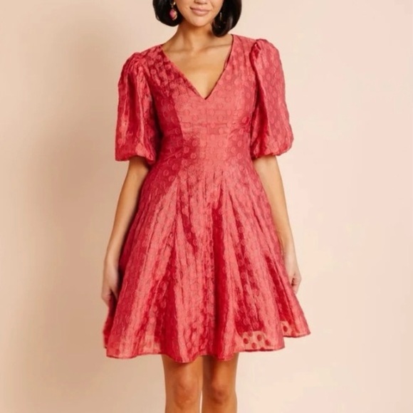 Rachel Parcell Flared Puff Sleeve Organza Mini Dress - Picture 14 of 15